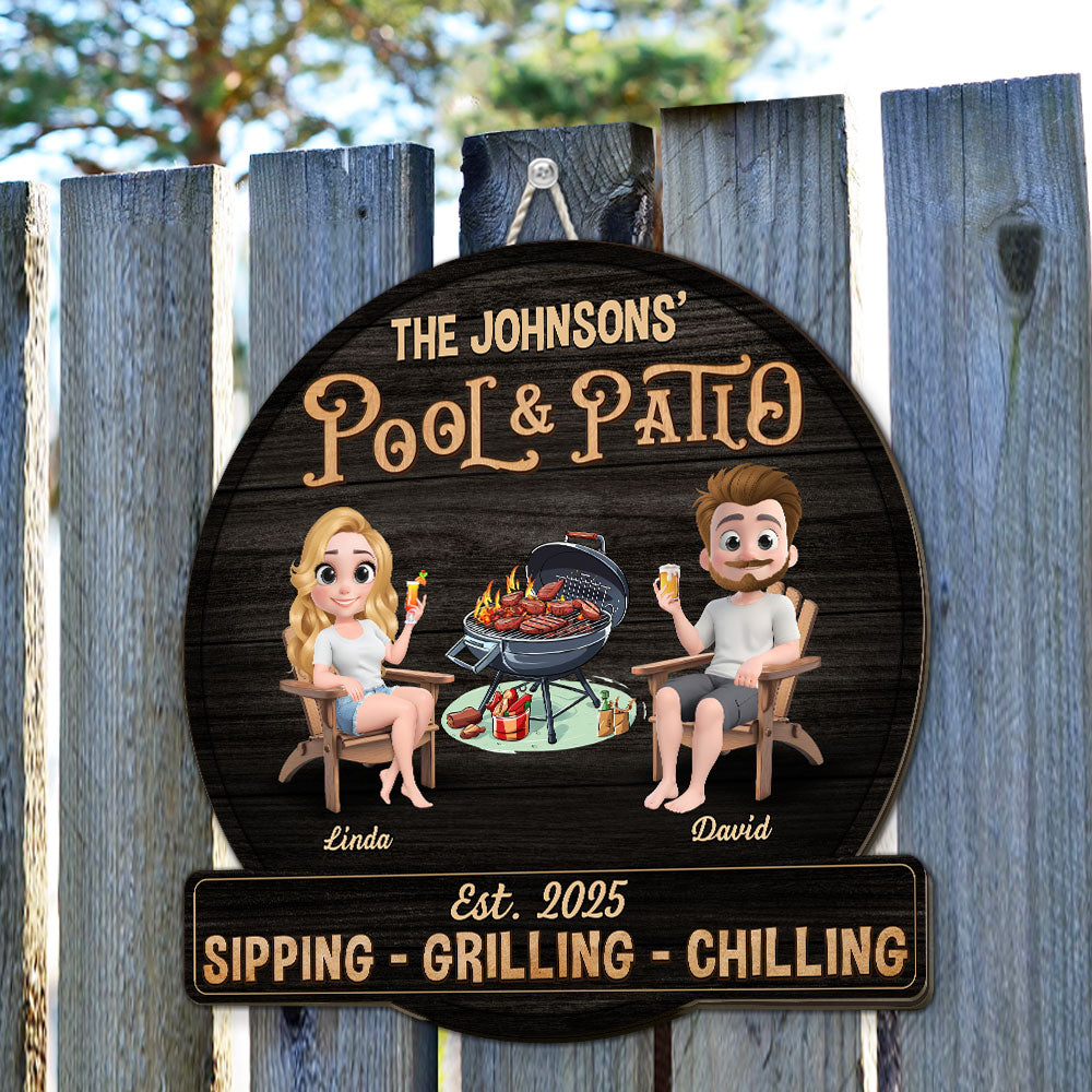 We At Pool And Patio -  Wood Sign