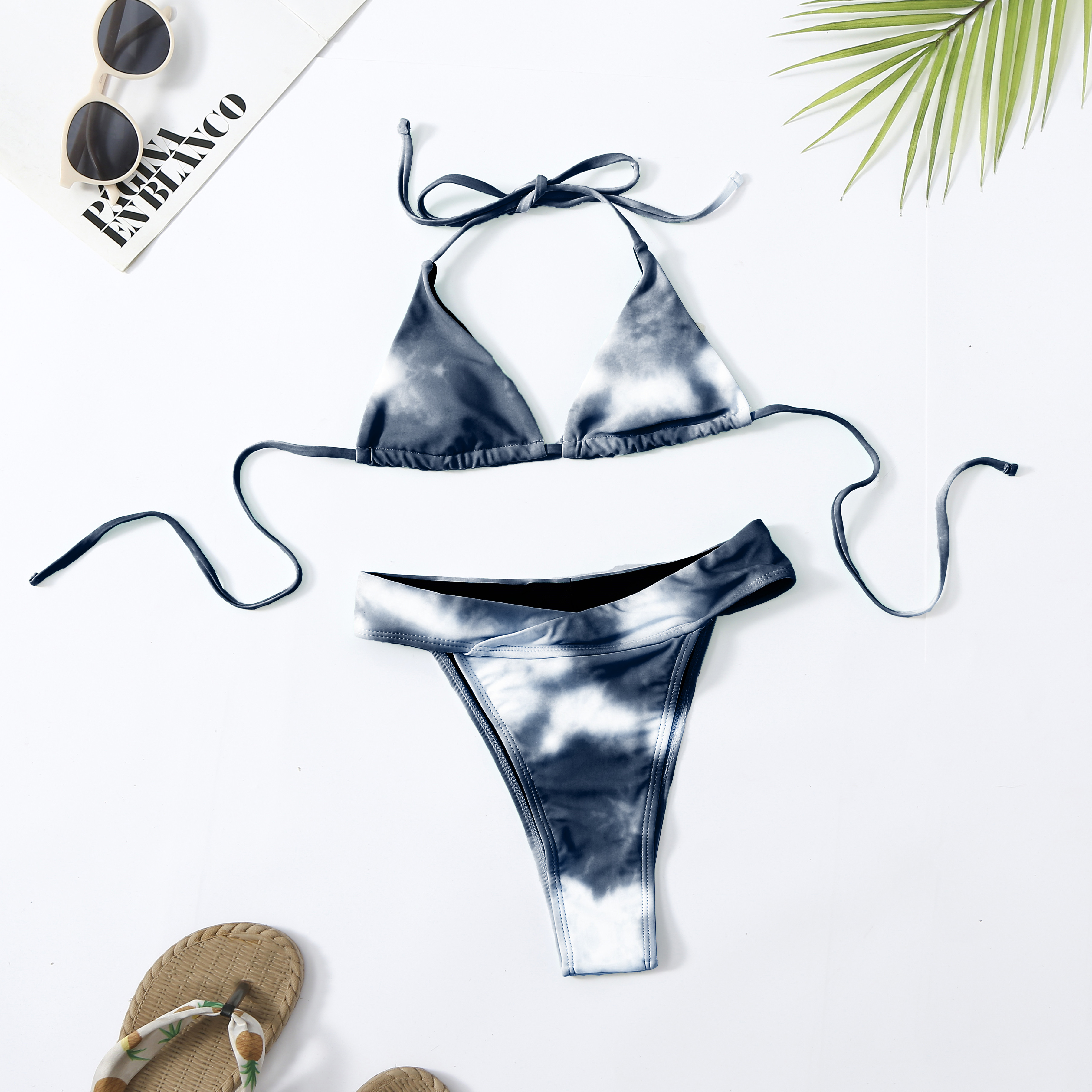 Heatwave Print Triangle Bikini Set 