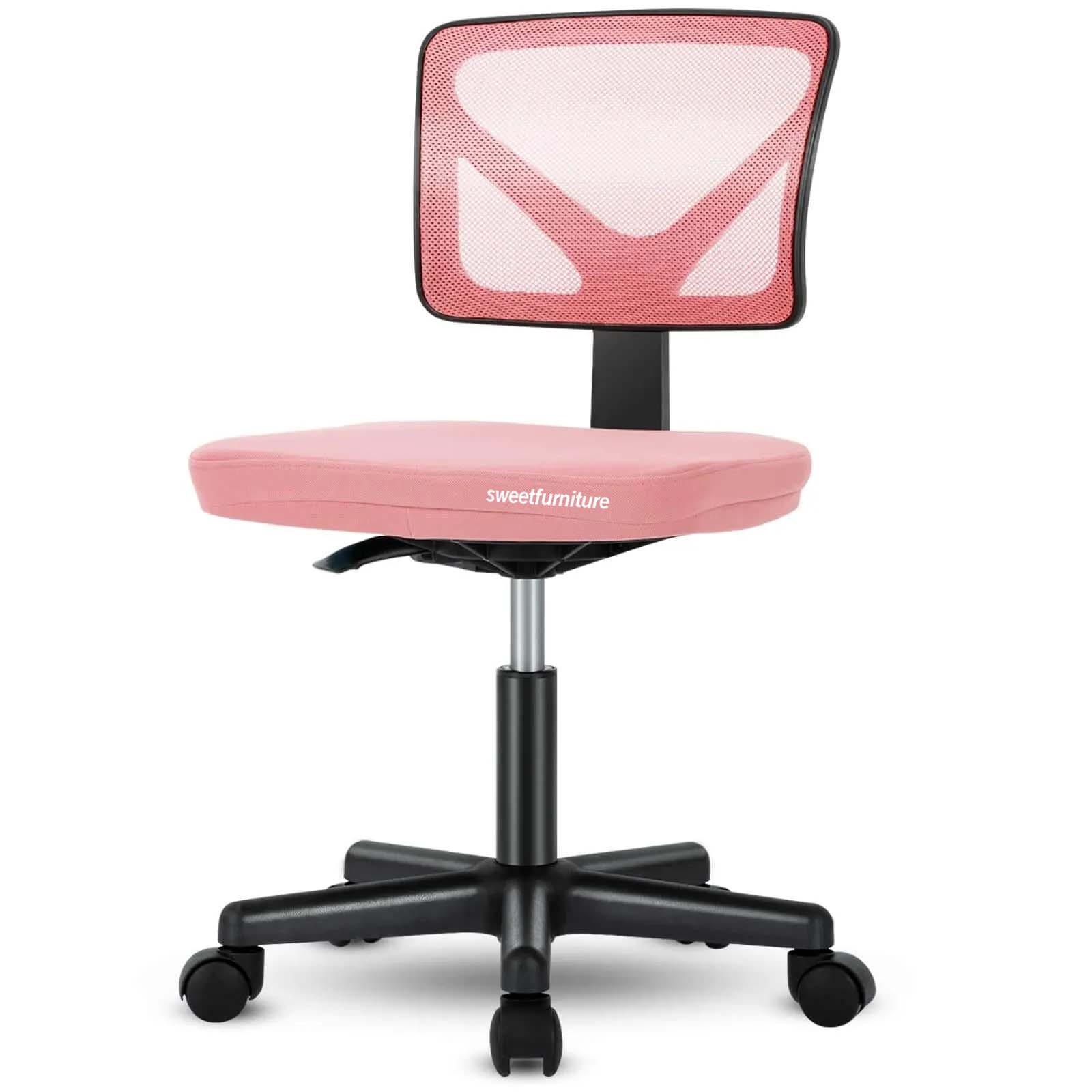 Armless Mesh Office Chair, Ergonomic Computer Desk Chair