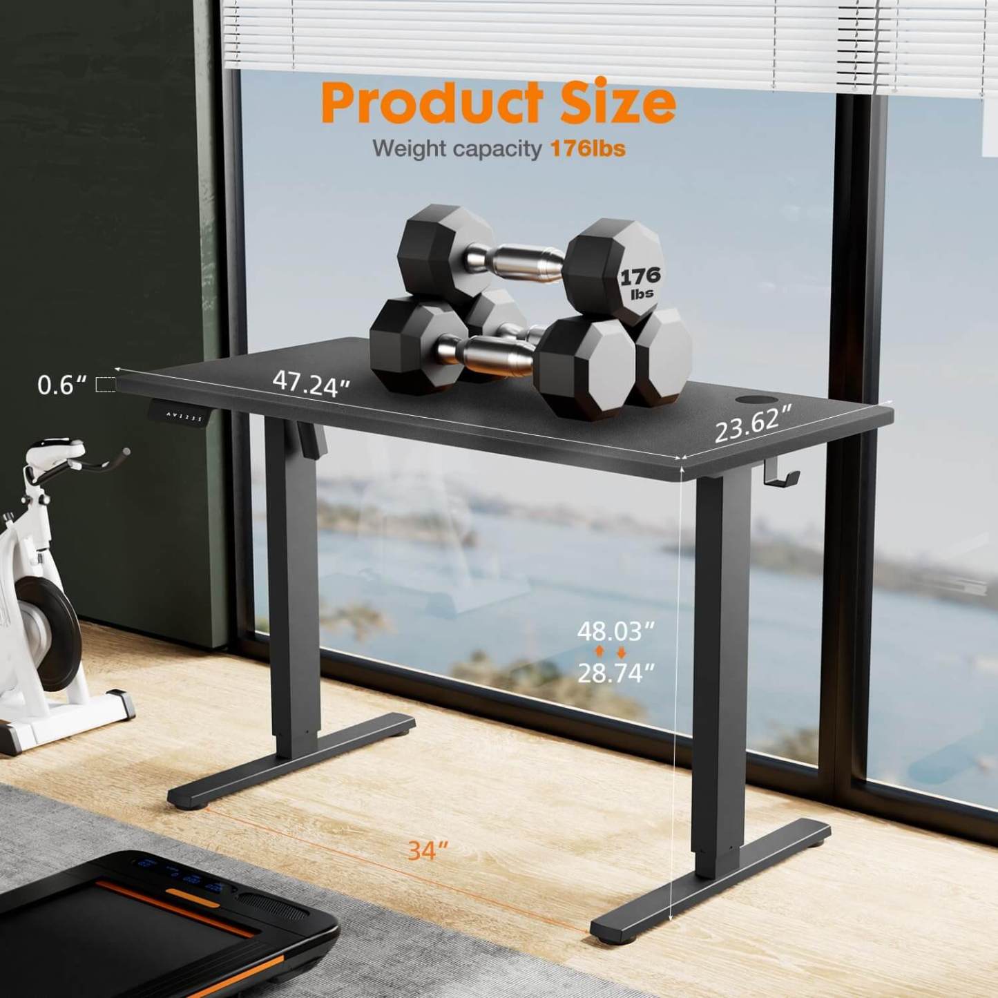 Electric Height Adjustable Standing Desk,Sit to Stand Ergonomic Computer Desk