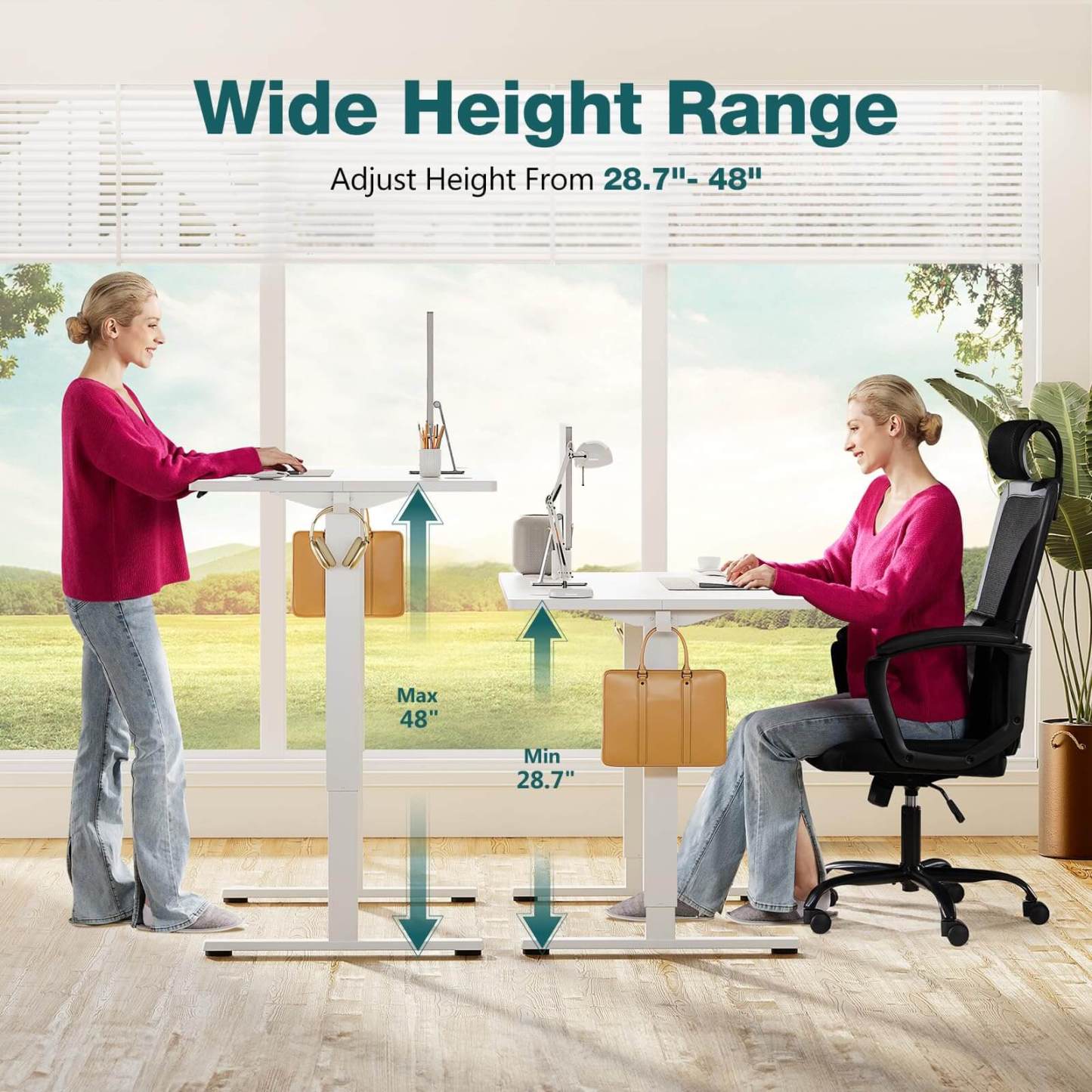 Electric Height Adjustable Standing Desk,Sit to Stand Ergonomic Computer Desk
