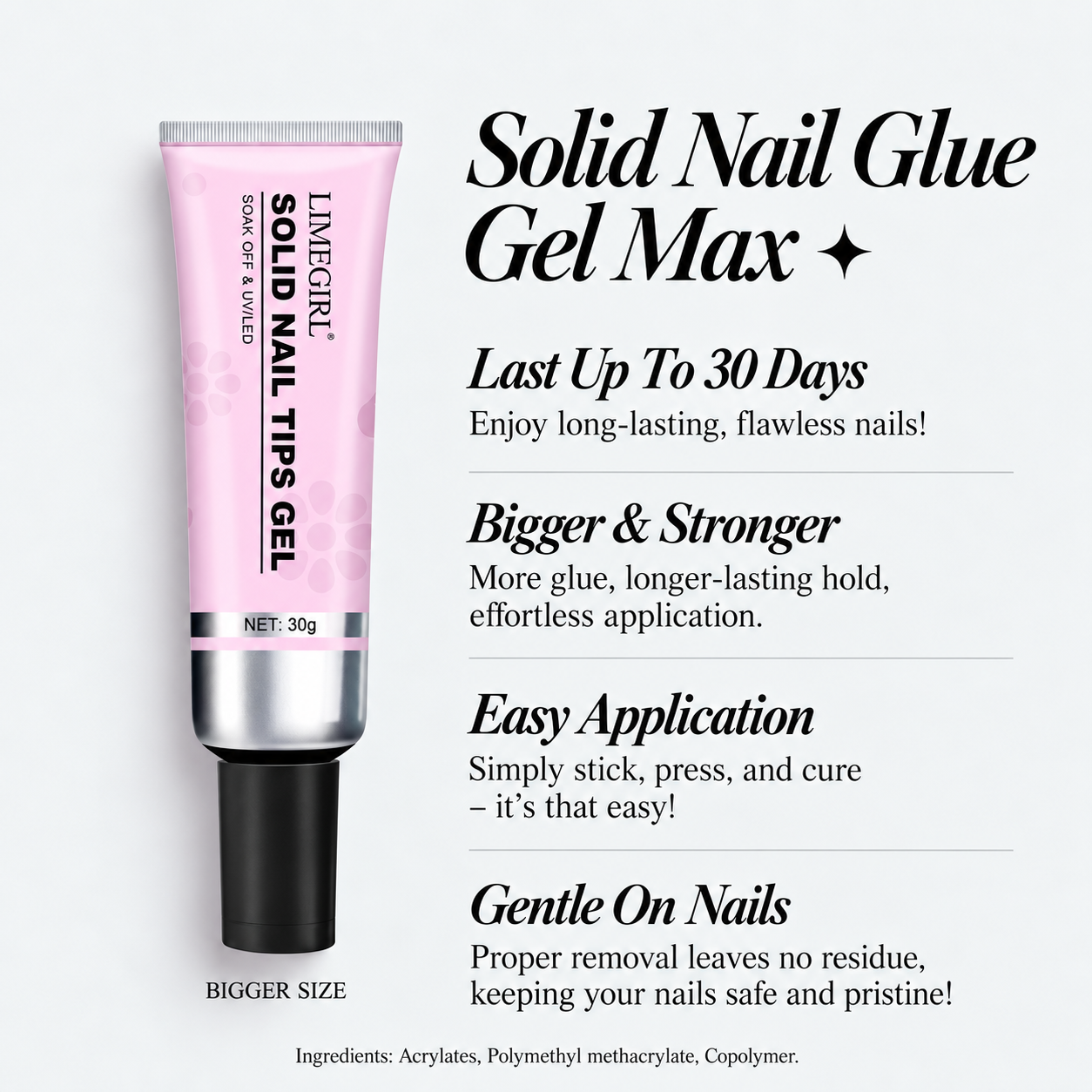 Solid Nail Glue Gel