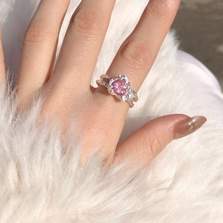 Anglie Pink Rhinestone Rings