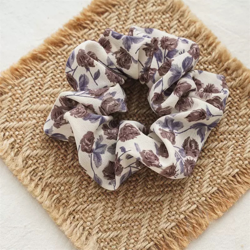 Vintage Floral Scrunchie