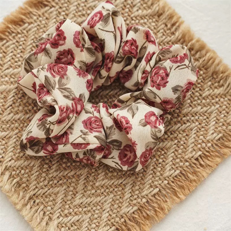 Vintage Floral Scrunchie