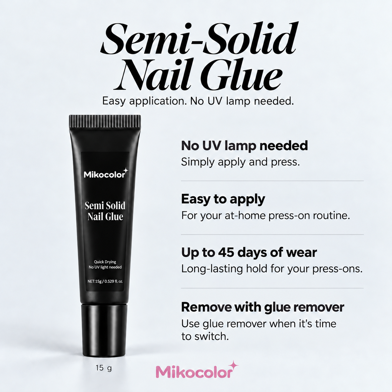 Semi Solid Nail Glue Kit