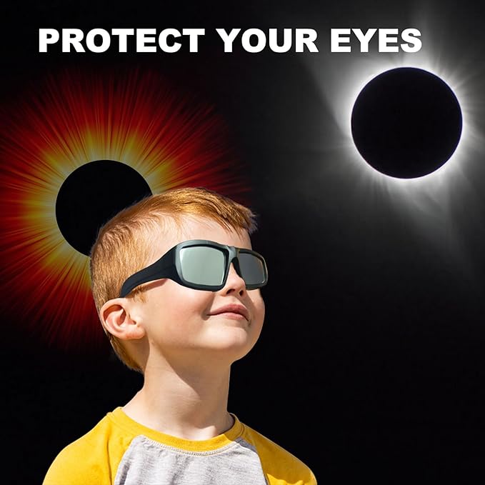 Solar Eclipse Glasses - ISO & CE Certified Safe Shades for Plastic Solar Glasses Eclipse Approved 2024