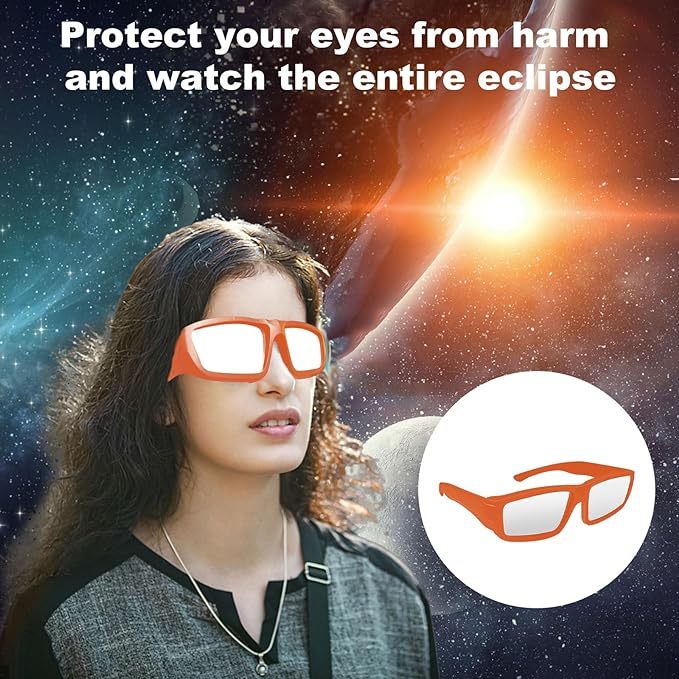 Solar Eclipse Glasses - ISO & CE Certified Safe Shades for Plastic Solar Glasses Eclipse Approved 2024