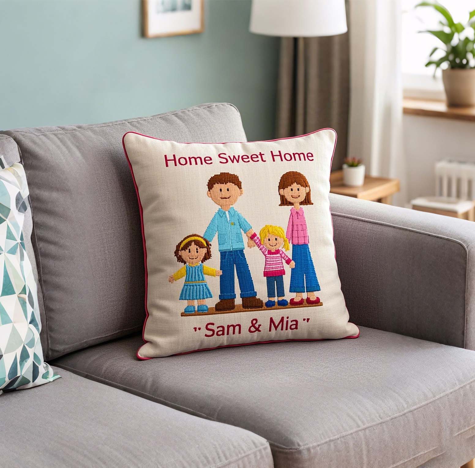 Personalized Throw Pillow Family Custom Decor Printed Cushion Family Gift