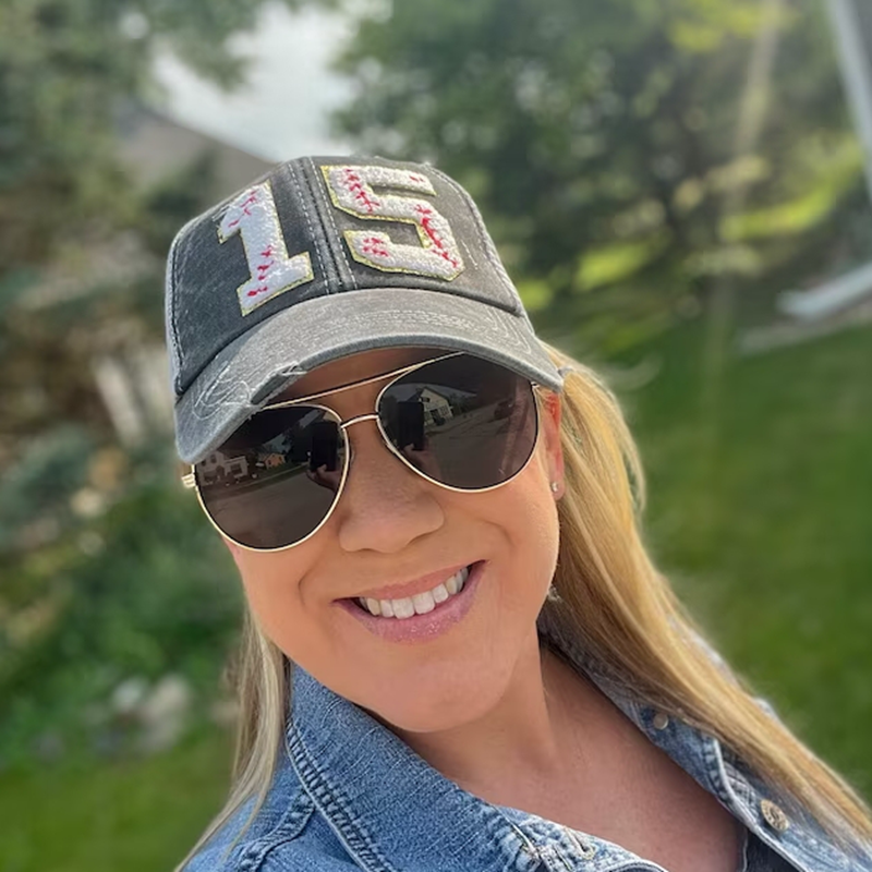 Personalized Ponytail Baseball Cap Sport Mom's with Players Number