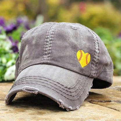 Sport Mom Baseball Cap, Embroidered Sport Heart Hat