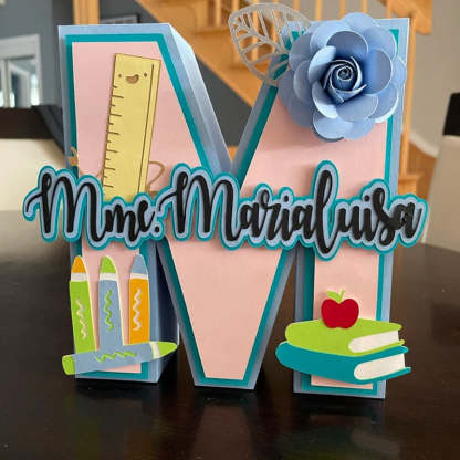 Personalized Teacher 3D Letters, Back to School Gift