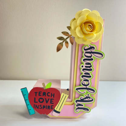 Personalized Teacher 3D Letters, Back to School Gift