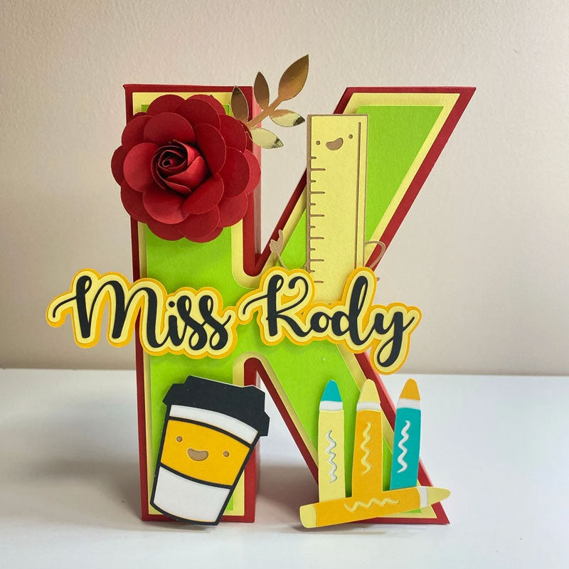 Personalized Teacher 3D Letters, Back to School Gift