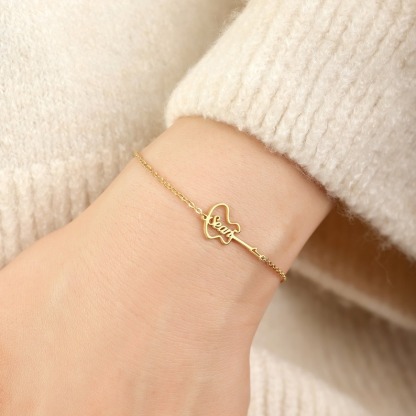 Personalized Guitar Name Bracelet Birthday Gift Jewelry Gift