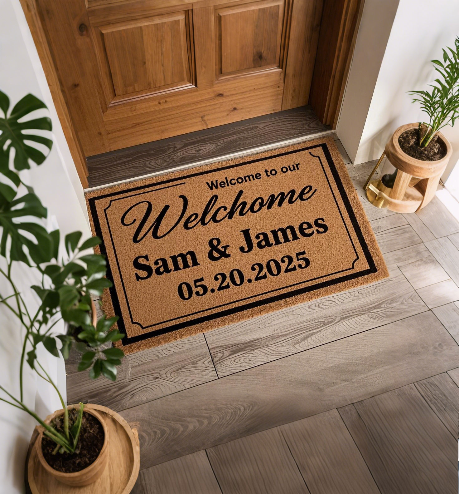 Personalized Couple DoorMat with Names and Date