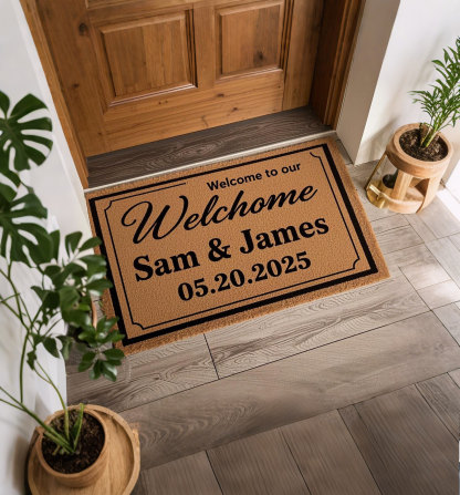 Personalized Couple DoorMat with Names and Date