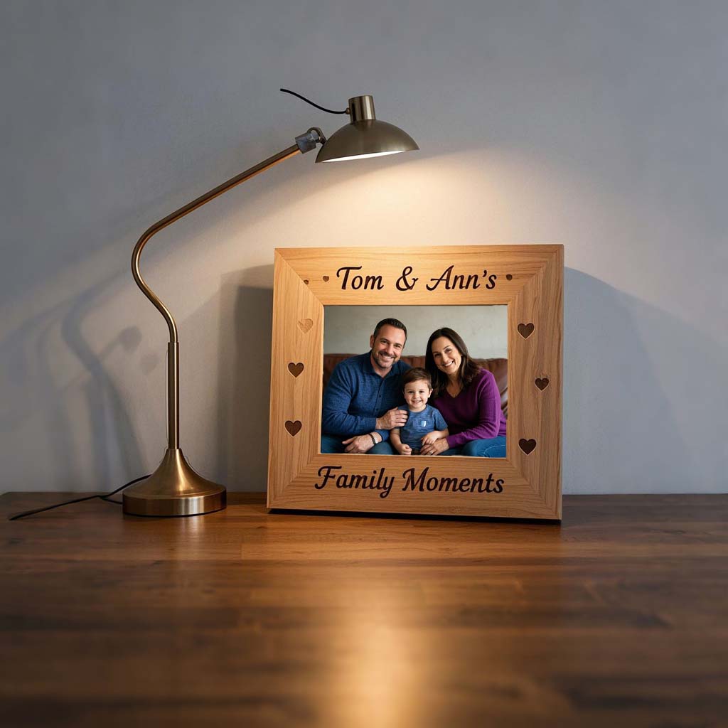 Personalized Wooden Family Photo Frame Housewarming Gift