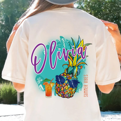 Personalized Girls Trip Name Oversized Women Shirt Beach Holiday T-shirt
