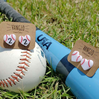 Personalized and Engraved Baseball/Softball Stud Earrings