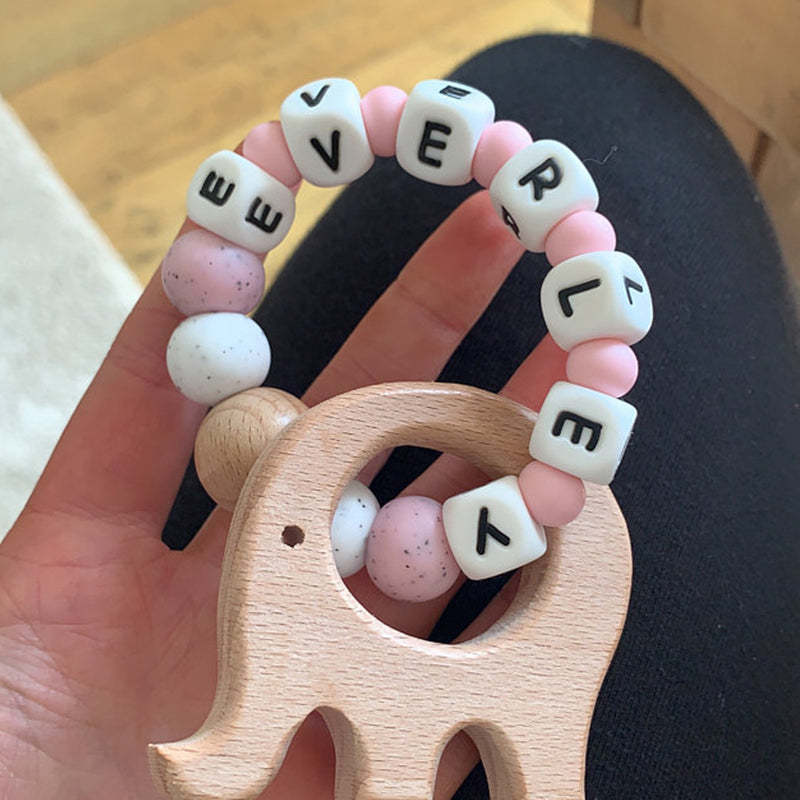 Personalised Baby Silicone Rattle With Name
