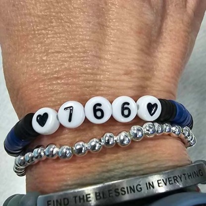 Thin Blue Line Police Bracelet Personalize with Name or Badge Number