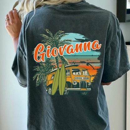 Personalized Girls Trip Name Oversized Women Shirt Beach Holiday T-shirt