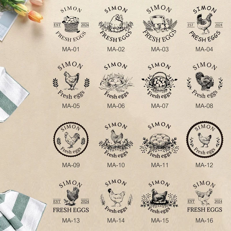 Custom Egg Carton Stamp Engraved Farm Egg Stamp