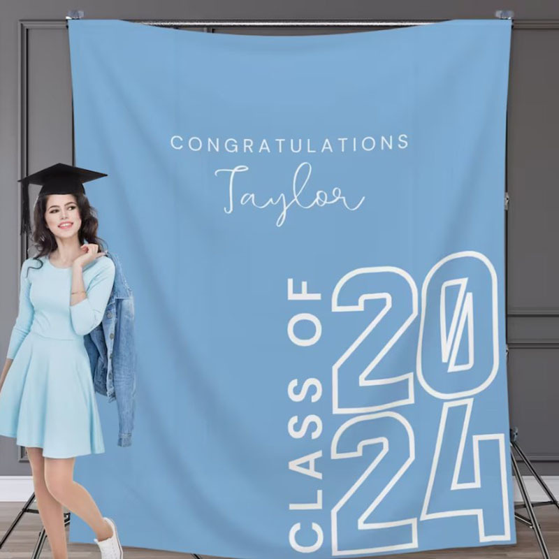 Class of 2024 Custom Graduation Party Backdrop Grad School Colors Banner