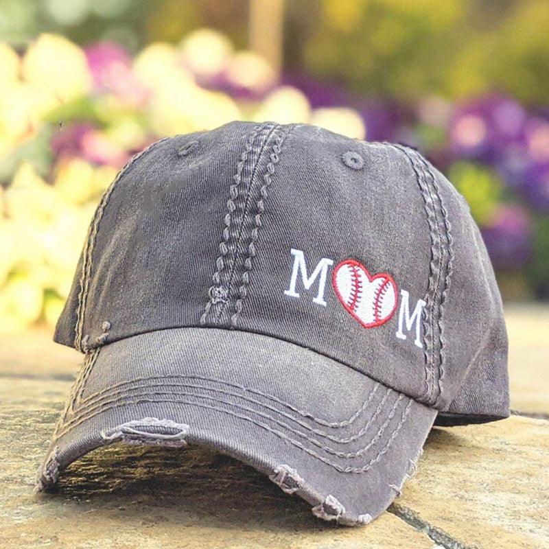 Sport Mom Baseball Cap, Embroidered Sport Heart Hat