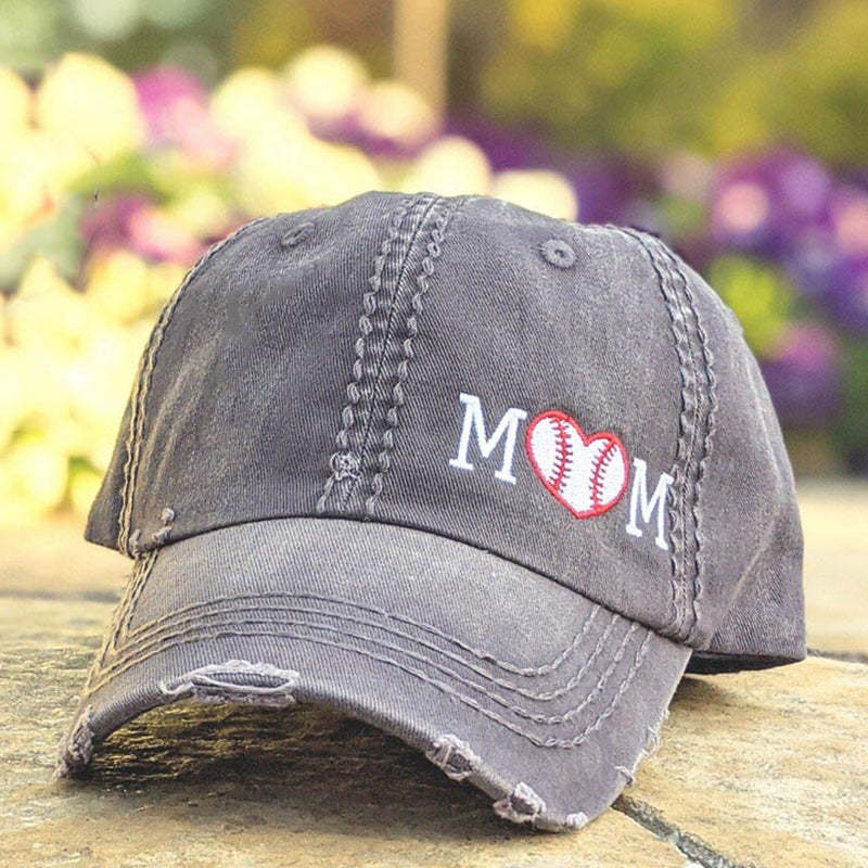 Sport Mom Baseball Cap, Embroidered Sport Heart Hat