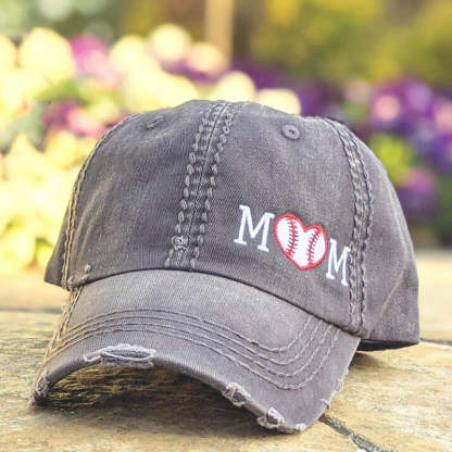 Sport Mom Baseball Cap, Embroidered Sport Heart Hat