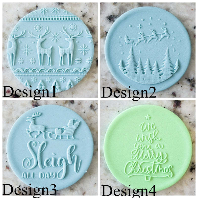 Christmas Decorative Pattern Biscuit Cookie POPup Embosser Stamp , We Wish You a Merry Christmas
