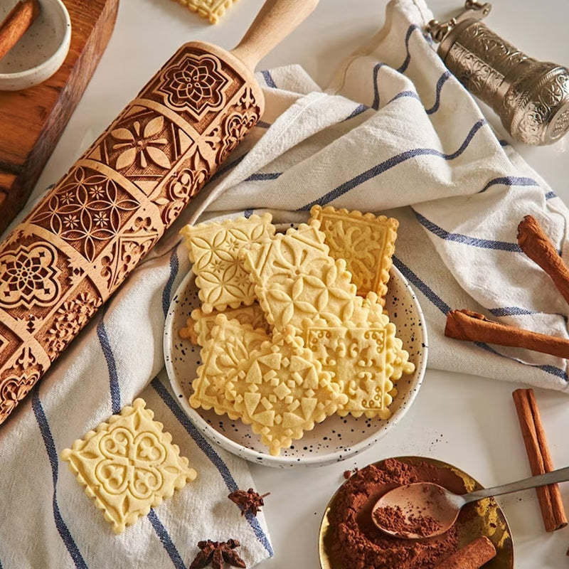 Embossing Rolling Pin, Cookie Stamp