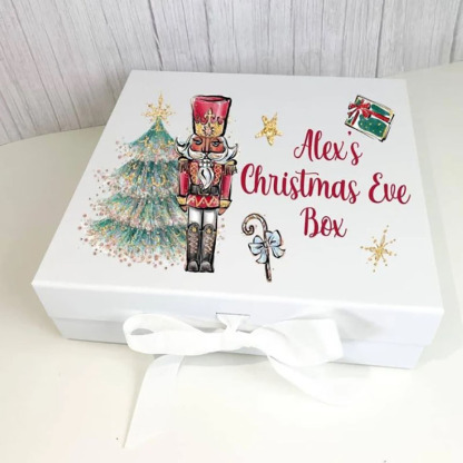 Personalised Nutcracker Box with Ribbon Tie Christmas Eve Gift