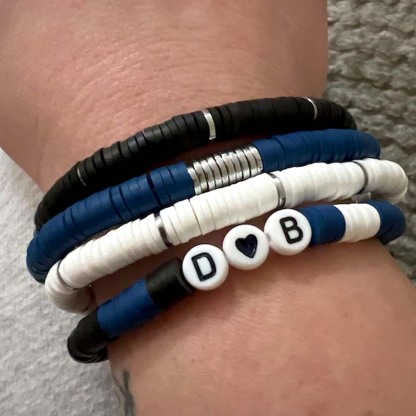 Thin Blue Line Police Bracelet Personalize with Name or Badge Number