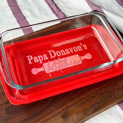 Personalized Glass Casserole Dish Kitchen Custom Baking Dish