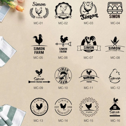 Custom Egg Carton Stamp Engraved Farm Egg Stamp
