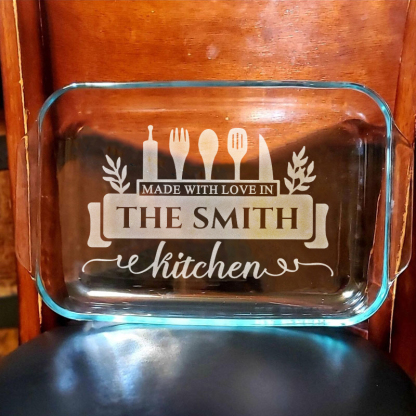 Personalized Glass Casserole Dish Kitchen Custom Baking Dish