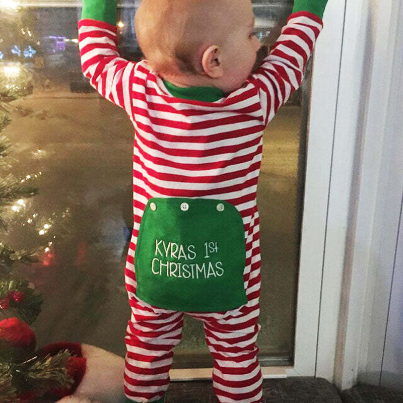 Embroidery Christmas Baby/Toddler Onesie Elf Pyjamas