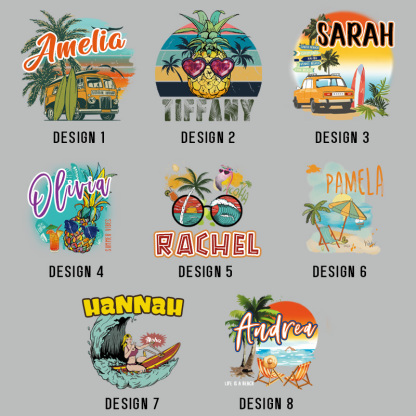 Personalized Girls Trip Name Oversized Women Shirt Beach Holiday T-shirt