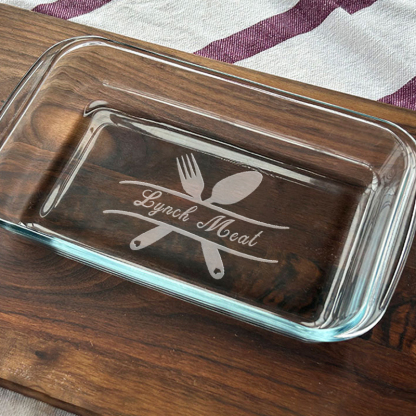 Personalized Glass Casserole Dish Kitchen Custom Baking Dish