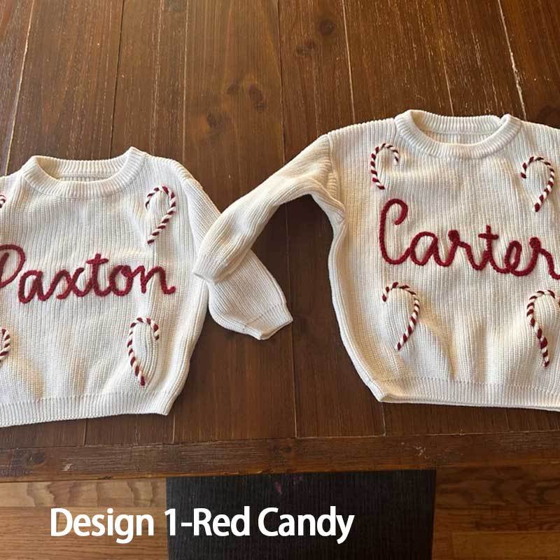 Christmas and Holiday Hand Embroidered Personalized Name Oversized Sweater for Babies