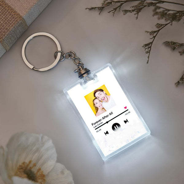 Custom Photo Scannable Spotify Code Illuminated Quicksand Keychain Gift
