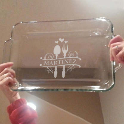 Personalized Engraved Baking Dish, Custom Wedding Gift, Christmas Gift