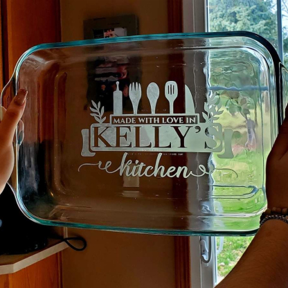 Personalized Glass Casserole Dish Kitchen Custom Baking Dish