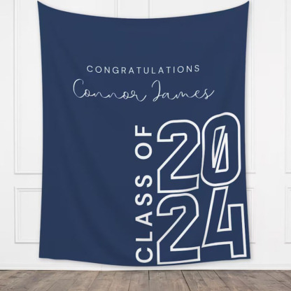 Class of 2024 Custom Graduation Party Backdrop Grad School Colors Banner