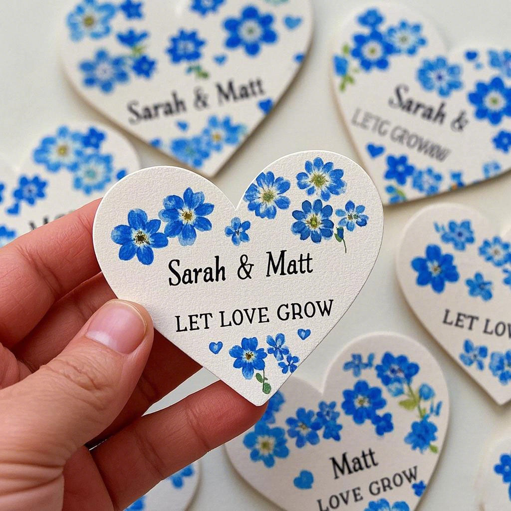 Personalized "Let Love Grow" Thank you Wedding favour Seed paper