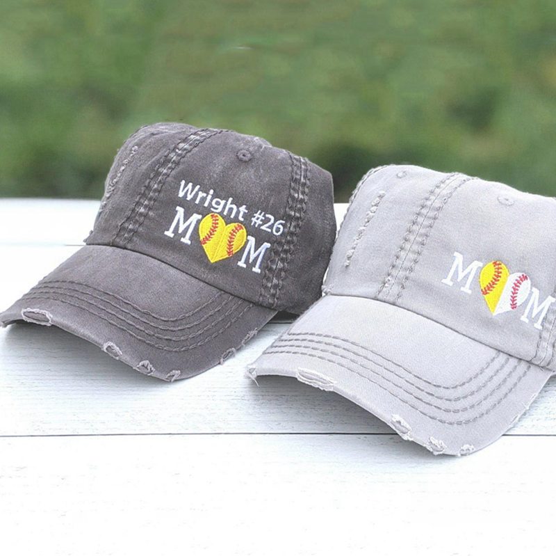 Sport Mom Baseball Cap, Embroidered Sport Heart Hat