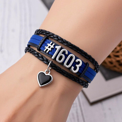 Police Mom Infinity Love Bracelet with Heart Charm